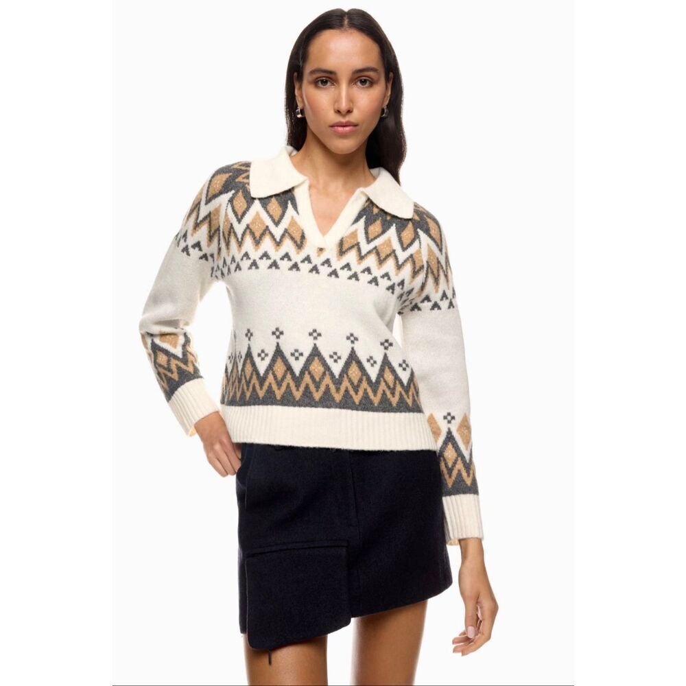 CeCe Boxy Fair Isle Sweater